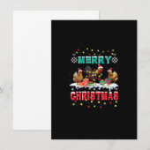 Vrolijk kerstmeisje met kerstmanlampjes kaart (Voorkant / Achterkant)