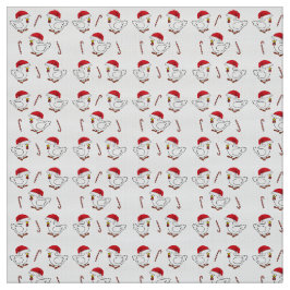 Vrolijk kerstmeisje met kerstmannetjes stof