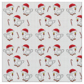 Vrolijk kerstmeisje met kerstmannetjes stof (Close Up)