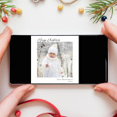 Vrolijk kerstminimaal Moderne Foto Feestdagenkaart