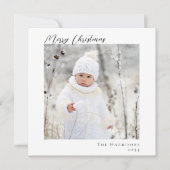 Vrolijk kerstminimaal Moderne Foto Feestdagenkaart (Voorkant)