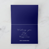 Vrolijk kerstminimalistisch blauw en wit feestdagen kaart (Binnen)