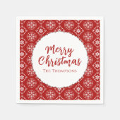 Vrolijk kerstminimalistisch eenvoudig sneeuwflake  servet (Voorkant)