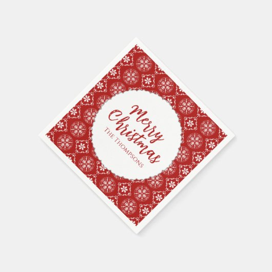 Vrolijk kerstminimalistisch eenvoudig sneeuwflake  servet (Hoek)