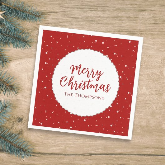 Vrolijk kerstminimalistisch Eenvoudige kalligrafie Servet