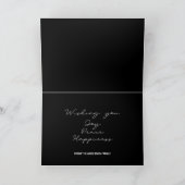 Vrolijk kerstminimalistisch Elegant Black en White Feestdagen Kaart (Binnen)