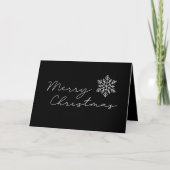 Vrolijk kerstminimalistisch Elegant Black en White Feestdagen Kaart (Voorkant)