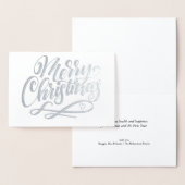 Vrolijk kerstminimalistisch luxe zilver folie kaarten (Display)