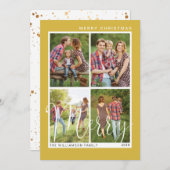 Vrolijk kerstminimalistisch vierkantsfoto feestdagenkaart (Voorkant / Achterkant)