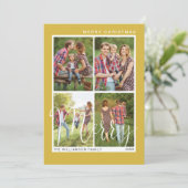 Vrolijk kerstminimalistisch vierkantsfoto feestdagenkaart (Staand voorkant)