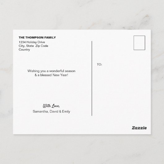 Vrolijk kerstminimalistisch Wreatfoto Briefkaart (Achterkant)