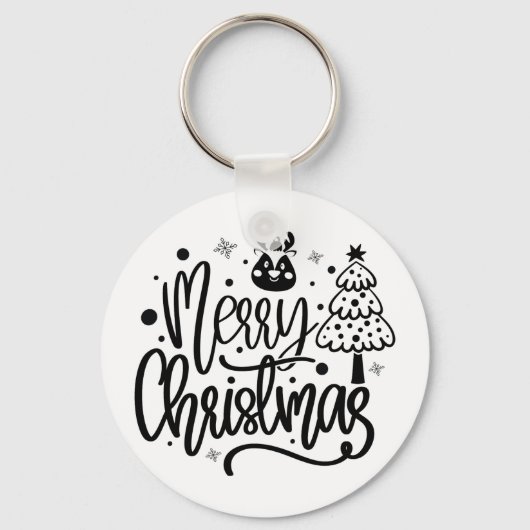 Vrolijk kerstminimalistische Sleutelhanger (Voorkant)