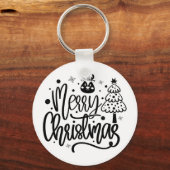 Vrolijk kerstminimalistische Sleutelhanger (Voorkant)