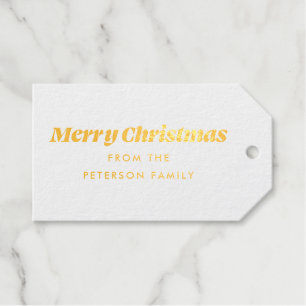 Vrolijk kerstminimum Eenvoudige Folie voordeeltag Cadeaulabels