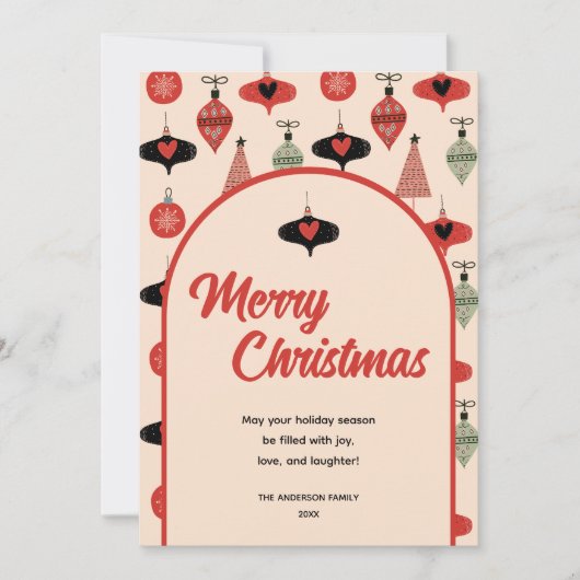 Vrolijk Kerstmis 3 Familie Fotocollage Feestdagenkaart (Voorkant)