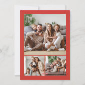 Vrolijk Kerstmis 3 Familie Fotocollage Feestdagenkaart (Achterkant)