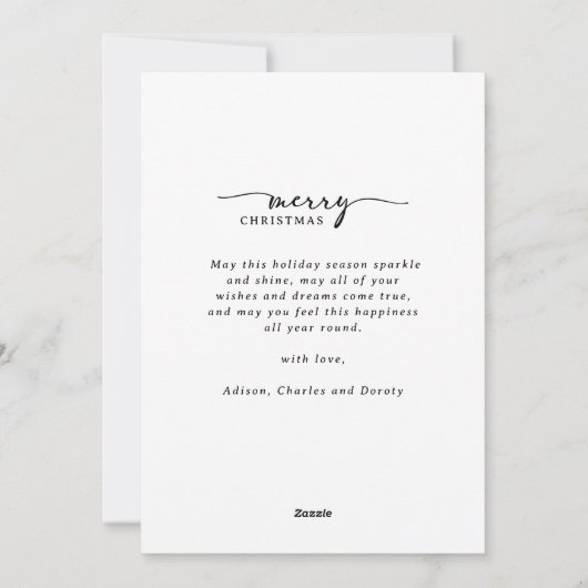 Vrolijk Kerstmis 3 foto's Collage Modern Script Feestdagenkaart (Achterkant)