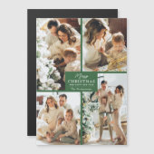 Vrolijk Kerstmis 4 Fotocollage Magnetische Kaart (Voorkant / Achterkant)