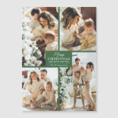 Vrolijk Kerstmis 4 Fotocollage Magnetische Kaart (Voorkant)