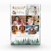 Vrolijk Kerstmis 5 Foto Winter Bos gepersonaliseer (Voorkant)