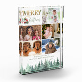 Vrolijk Kerstmis 5 Foto Winter Bos gepersonaliseer (Links)