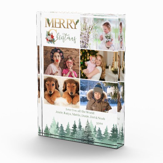 Vrolijk Kerstmis 5 Foto Winter Bos gepersonaliseer (Rechts)