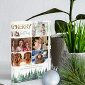 Vrolijk Kerstmis 5 Foto Winter Bos gepersonaliseer