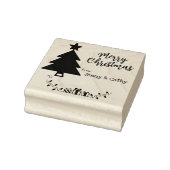 Vrolijk Kerstmis aan en van etiket, douanenaam, Rubberstempel (Stempel)
