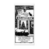 Vrolijk Kerstmis Aangepaste Familie Terugkeeradres Rubberstempel (Afrduk)