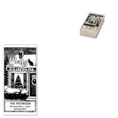 Vrolijk Kerstmis Aangepaste Familie Terugkeeradres Rubberstempel (Gestempeld)