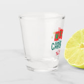 Vrolijk Kerstmis aangepaste familienaam Shot Glas (Links)