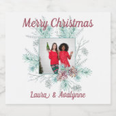 Vrolijk Kerstmis aangepaste tekst en foto Bier Etiket (Enkel label)