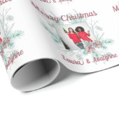 Vrolijk Kerstmis aangepaste tekst en foto Cadeaupapier (Rol Hoek)