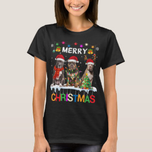 Vrolijk Kerstmis Amerikaanse Bully Kerstman Tre T-shirt