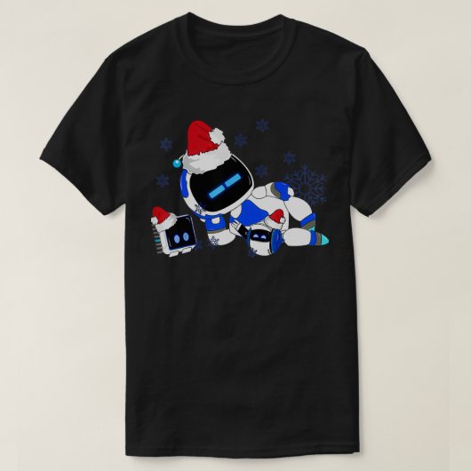 Vrolijk Kerstmis Astrobot Grappig Zweet T-shirt (Design voorkant)
