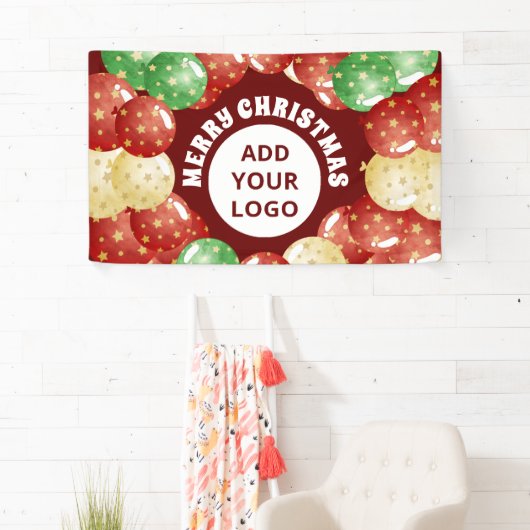 Vrolijk Kerstmis Ballonnen Custom Company Party Ro Spandoek (Insitu)