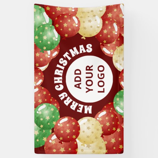 Vrolijk Kerstmis Ballonnen Custom Company Party Ro Spandoek (Verticaal)