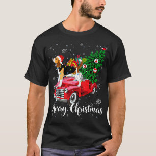 Vrolijk Kerstmis Beagle Santa Light Rode Vrachtwag T-shirt