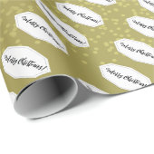 Vrolijk Kerstmis beige en witte glitter Cadeaupapier (Rol Hoek)