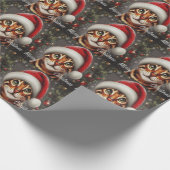 Vrolijk Kerstmis Bengaals Kat, Kerstmis Santa Beng Cadeaupapier (Hoek)