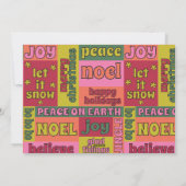 Vrolijk Kerstmis Bericht Retro Stijl Foto Feestdagenkaart (Achterkant)