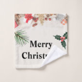 Vrolijk Kerstmis Beste Badkamer Handdoek Set (Wasdoekje)