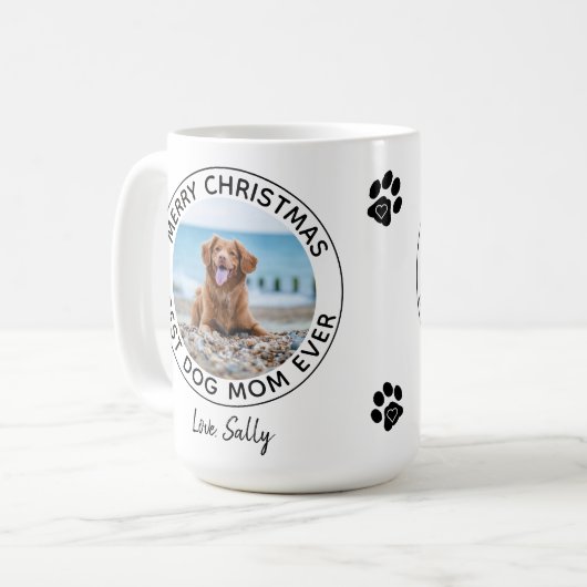 Vrolijk Kerstmis Beste Hond Moeder Ooit Huisdier F Koffiemok (Voorkant links)