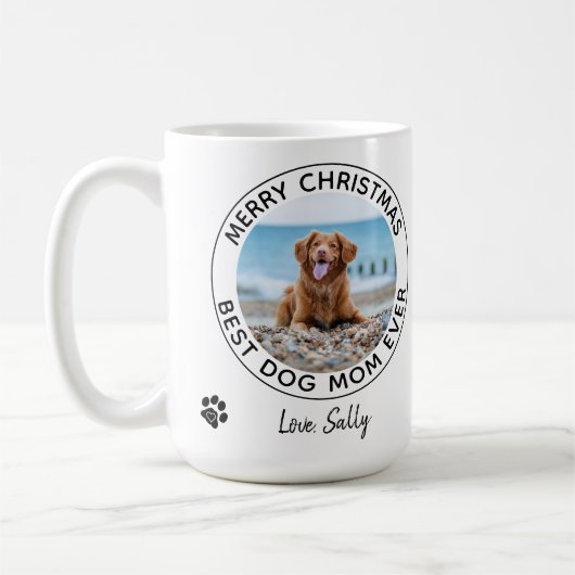 Vrolijk Kerstmis Beste Hond Moeder Ooit Huisdier F Koffiemok (Links)