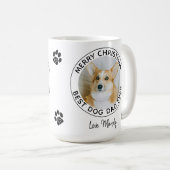 Vrolijk Kerstmis Beste Hond Papa Ever Pet Foto Koffiemok (Voorkant rechts)