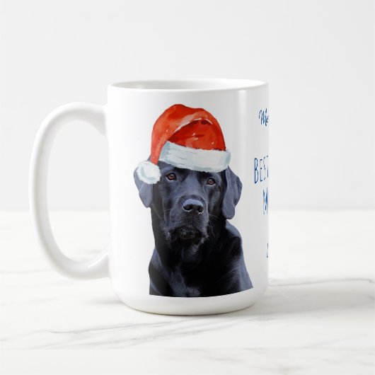 Vrolijk Kerstmis Beste Labrador Moeder Ooit Zwart  Koffiemok (Links)