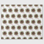 Vrolijk Kerstmis bewerkbare fotofamilie Cadeaupapier (Vlak)