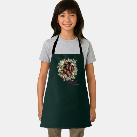 Vrolijk Kerstmis bewerkbare fotofamilie Schort (Insitu)