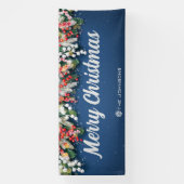 Vrolijk Kerstmis Binnen Openlucht Blauwe Kerstmis Spandoek (Verticaal)