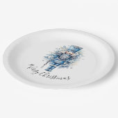 Vrolijk Kerstmis Blauwe Notenkraker Papieren Bordje (Gekanteld)